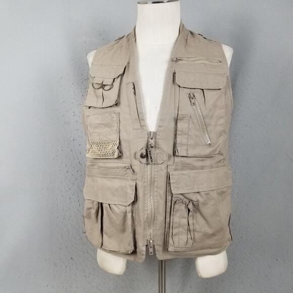 Humvee Other - Humvee Vest Mens XS Khaki Safari Fishing Photo Travel Multi Pocket Utility
